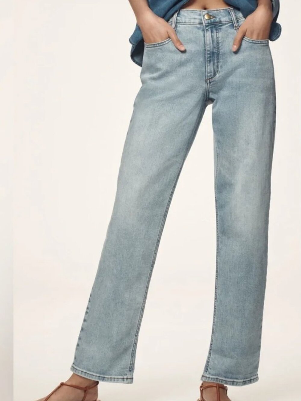 Anthropologie Pilcro Slim Boyfriend Relaxed Jeans 32T 32 Tall Straight Leg